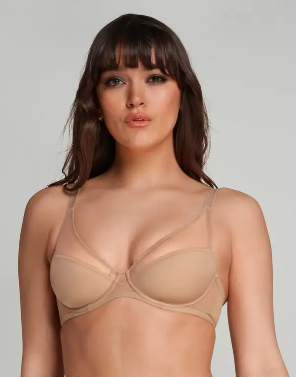 Lucky Padded Plunge Underwired Bra Noisette | Agent Provocateur