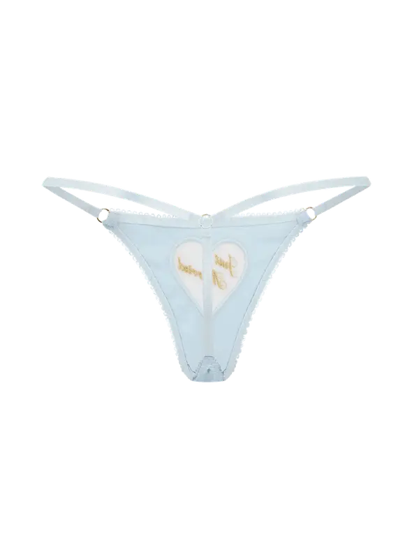 ETTIE BRIDAL THONG Blue | Agent Provocateur