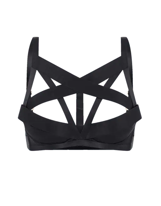 Whitney High Neck Underwired Bra Black | Agent Provocateur