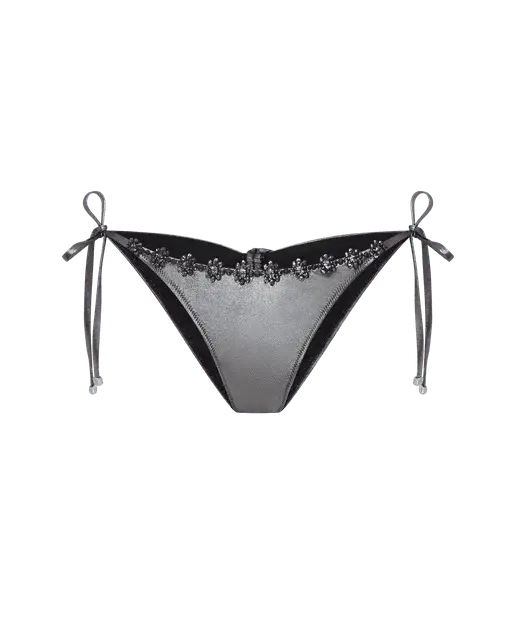 Maiya Bikini Bottoms  Black/Silver | Agent Provocateur